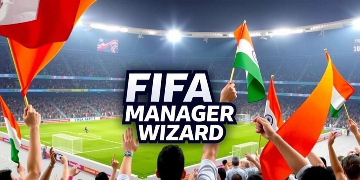 FIFA Manager Wizard - Official Cover with Indian Stadium FIFA Manager Wizard game cover showing Indian football stadium with fans waving tricolor flags
