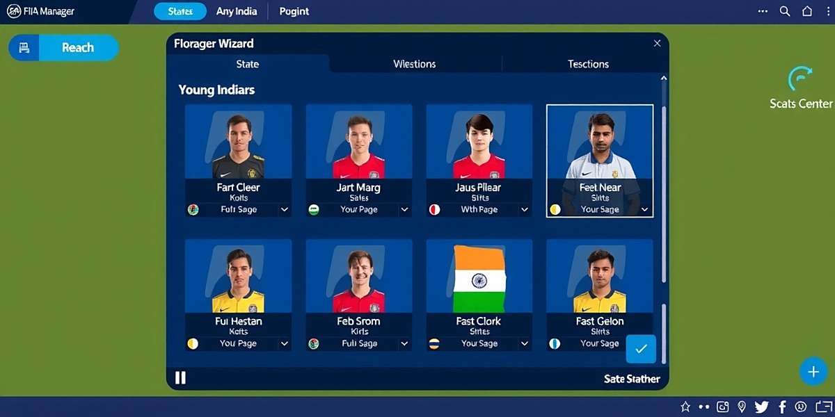 FIFA Manager Wizard - Scouting Indian Youth Talent FIFA Manager Wizard scouting interface showing young Indian players from different states
