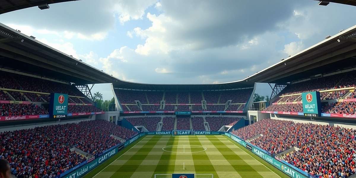 FIFA Manager Wizard - Salt Lake Stadium Recreation FIFA Manager Wizard stadium view showing Kolkata's Salt Lake Stadium filled with fans during a derby match