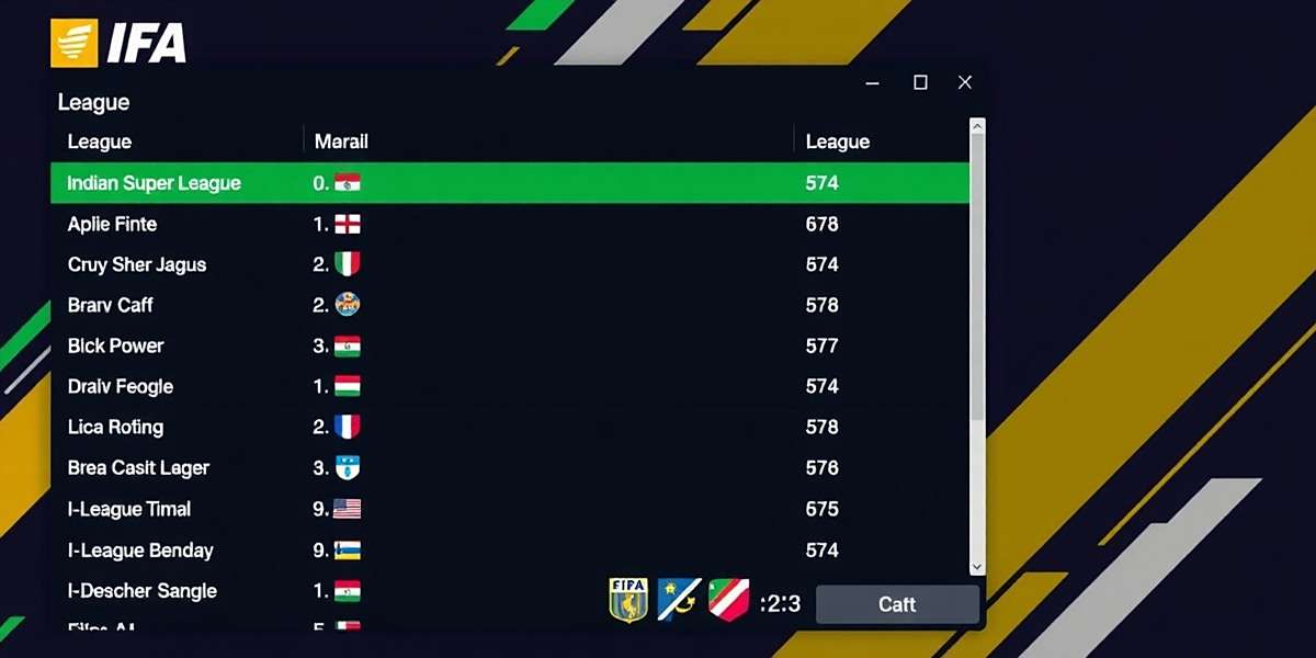 FIFA Manager Wizard - Indian Leagues Selection FIFA Manager Wizard league selection screen showing Indian Super League and I-League options